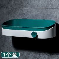 墨绿1个装[长方形置物架] 卫生间置物架壁挂厕所免打孔洗漱台洗澡间洗手间浴室洗手间收纳架