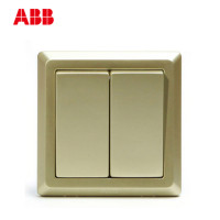 ABB开关插座 德逸珍珠金 二联/二位/二开双控开关面板AE106-PG