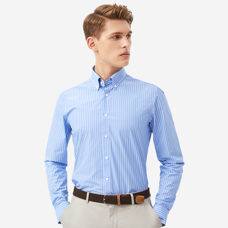 码尚定制matchu竹纤维条纹衬衫ai定制团体企业职业装工装商务休闲男女