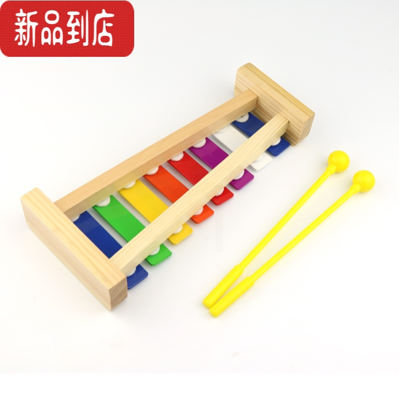 真智力奥尔夫打击乐器8音铝板琴八音手打琴钟琴早教音乐幼儿园 8音琴耐用款+敲棒+乐谱+音符贴纸敲琴