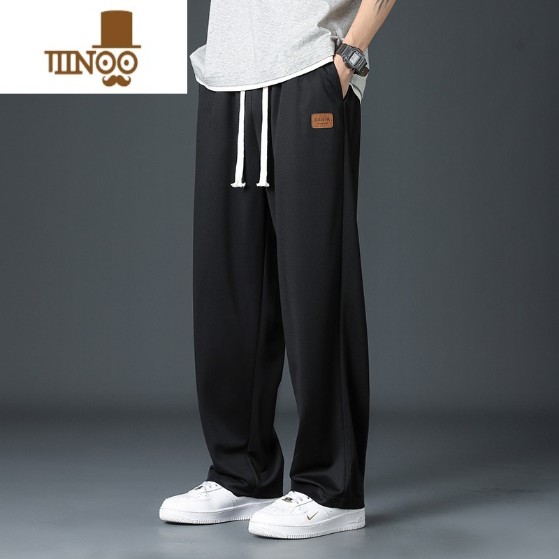 YANXU冰丝裤子男款夏天西装裤男夏季薄款阔腿休闲直筒感垂坠感长裤高清大图