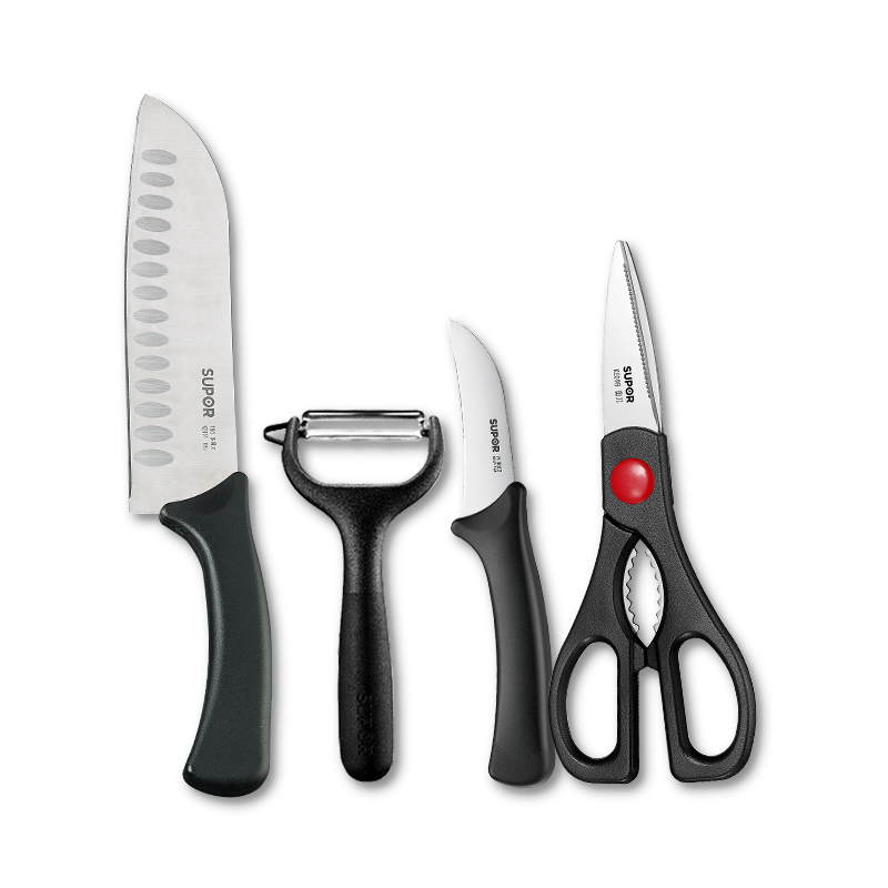 苏泊尔 刀具礼盒四件套TK1610Q(切片刀+多用刀+果皮刀+厨房多用剪刀)