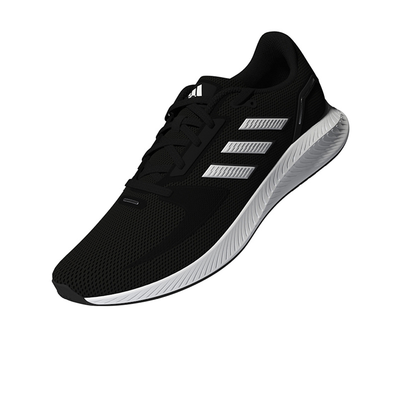 adidas neo run falcon 2.0 黑白 轻便耐磨 跑步鞋 fy5943