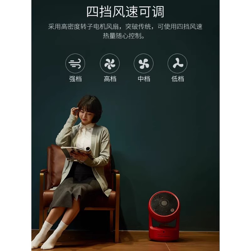 松下 取暖器/暖风机家用/电暖器速热立式电暖风智能遥控冷暖两用热风机 DS-WF1522CR 红色高清大图