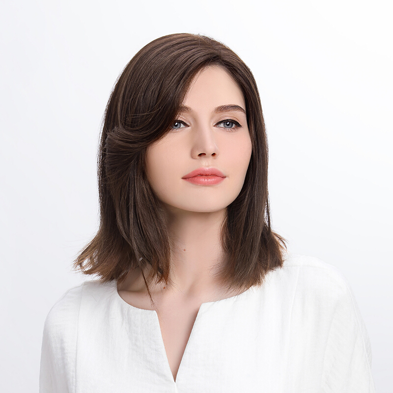 瑞贝卡rebecca假发片女中长直发片外翻刘海全真人发手织隐形无痕补发