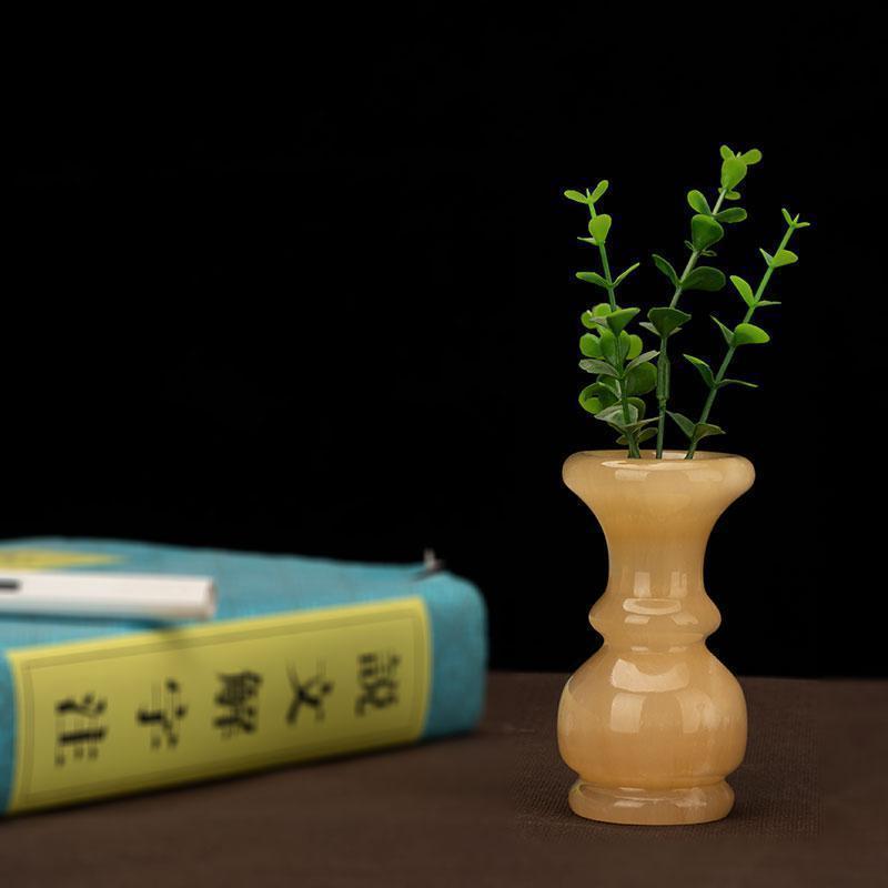 美帮汇玉石花瓶摆件个性客厅桌面创意时尚插花装饰佛前净瓶小号高清大图