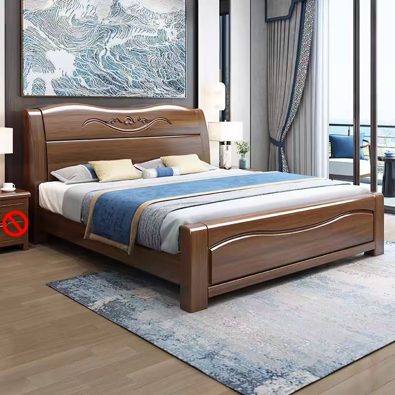 中豫鑫泽 ZYXZ4022917胡桃木实木床1.5米单人床