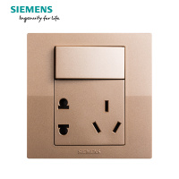 西门子（SIEMENS）开关插座 悦动香槟金系列一开10A五孔电源插座5UB8084-3NC03