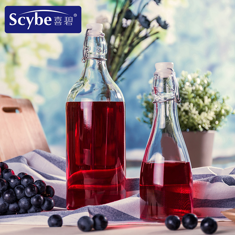 [Scybe]喜碧温顿1100ML2只玻璃瓶储物瓶酵素瓶牛奶瓶泡酒瓶红酒瓶白酒油壶密封瓶高清大图