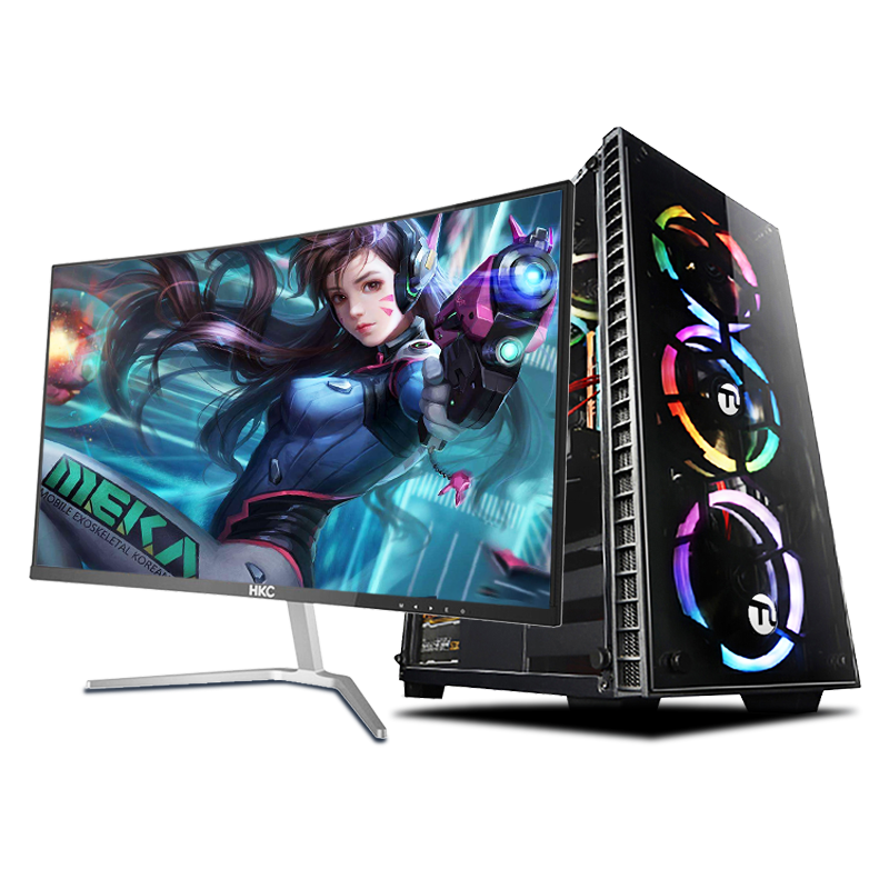 宁美国度 i5 9400F/i7 8700/1660 6G/ 24/27英寸 曲面屏 DIY水冷组装机吃鸡游戏台式电脑