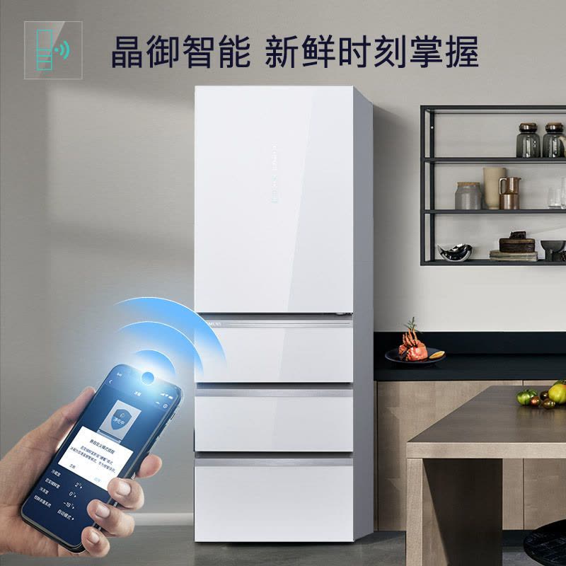 西门子406L多门家用智能电冰箱一级能效超薄嵌入玻璃面板多门冰箱KG402053VC图片
