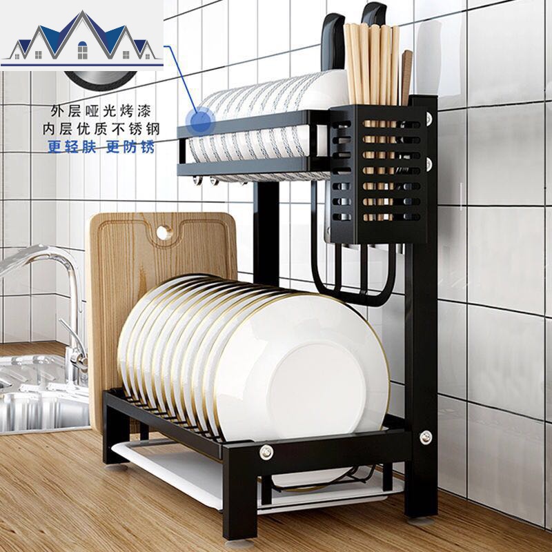 黑色碗架不锈钢厨房置物架晾放碗筷碗碟架盘子餐具收纳沥水架_870高清大图