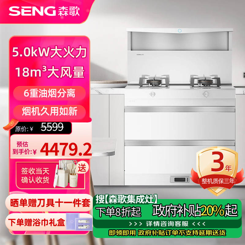 森歌L1集成灶消毒柜液化气