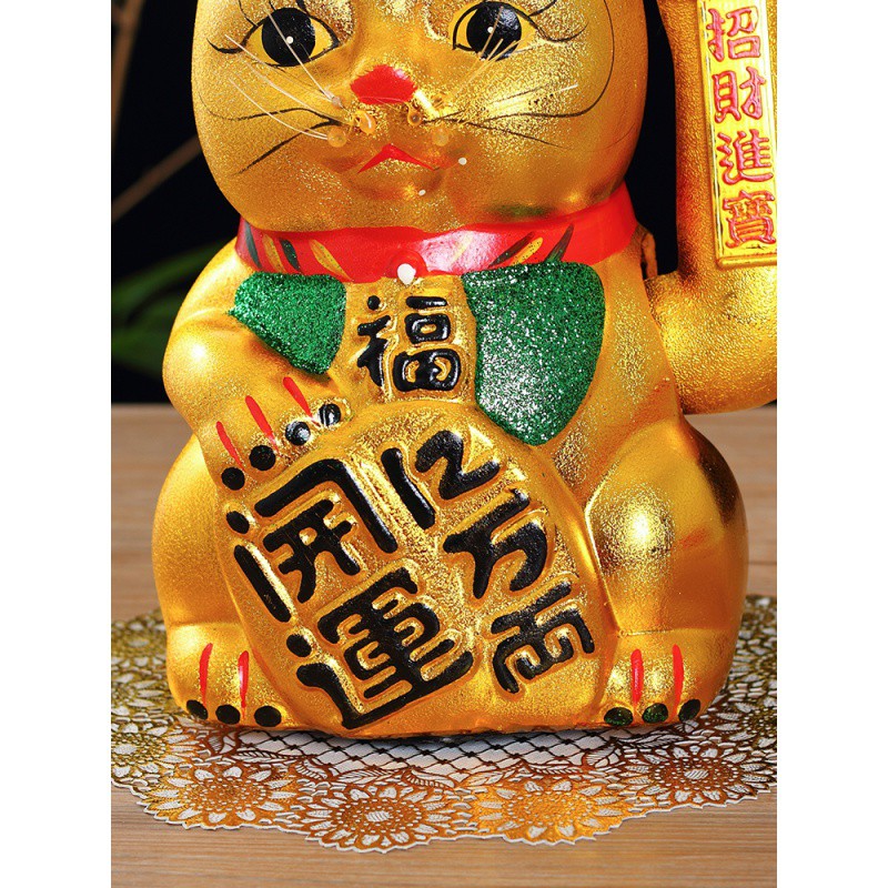 摇手陶瓷金色电动猫摆件开业新店开业摇手猫礼品大号店招迎客 三维工匠 [双用]11寸猫亿万两猫高清大图