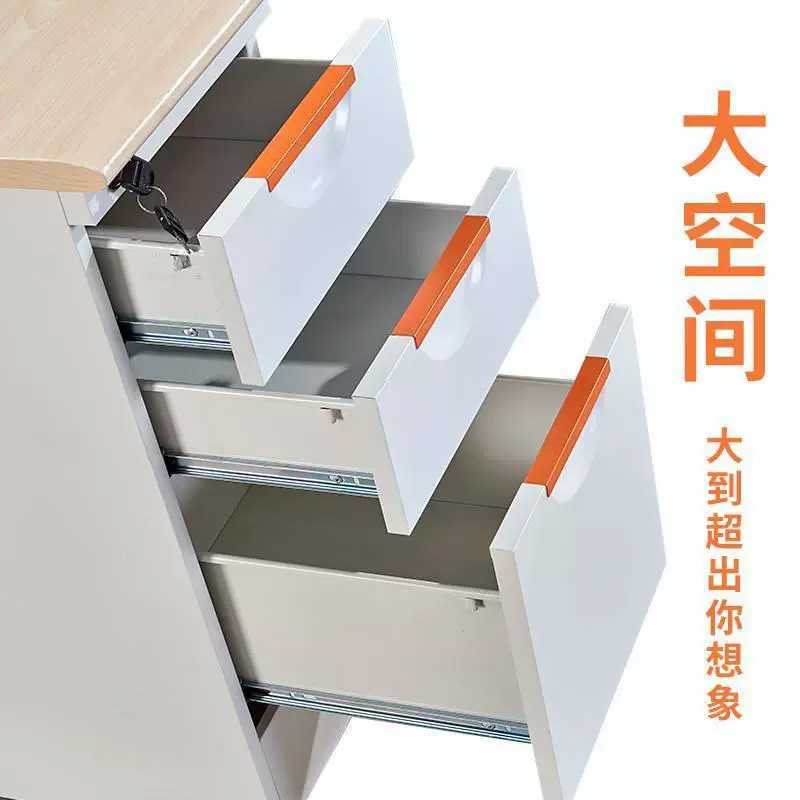 铁皮写字台财务桌钢制电脑桌办公室书桌带抽屉办公桌单人写字台 多种规格 张高清大图