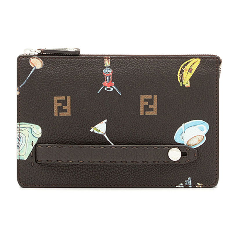 芬迪 Fendi 男士手拿包7va350 A1rs F051y Fendi 芬迪直邮手拿包男新款棕色印花拉链开合头层牛皮休闲时尚男士手包男包 尺寸23 2 15cm 价格图片品牌报价 苏宁易购拓和国际海外专营店