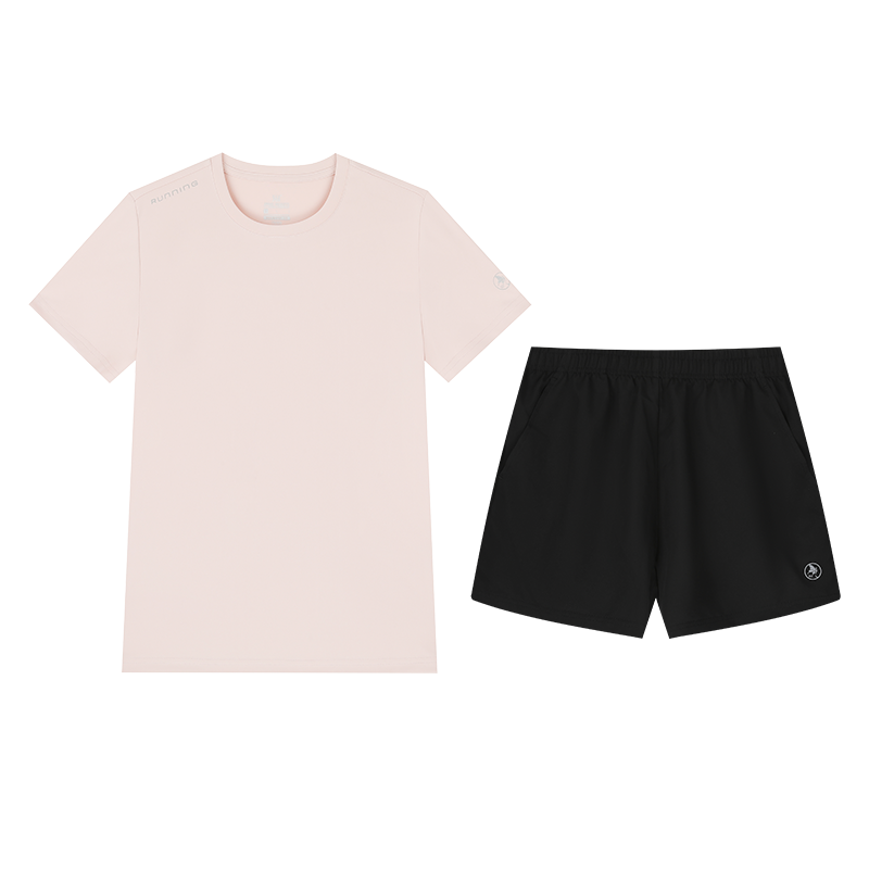 361°运动套装男夏季新款跑步健身锻炼服两件套662524002V 承新粉/超级黑 3XL