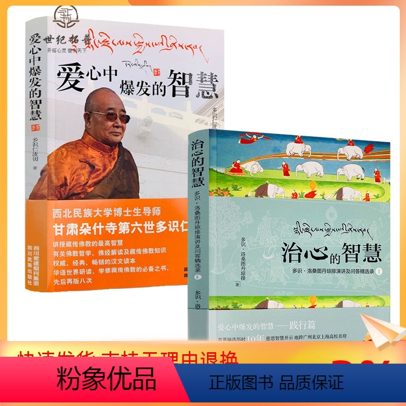 【正版】共2册 爱心中爆发的智慧+治心的智慧 爱心中爆发的智慧和践行篇 讲授藏传佛教的智慧多识仁波切多识洛桑图丹琼排演
