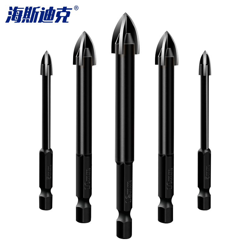 海斯迪克 gnjz-136 多功能三角钻头 四刃合金钻头 玻璃陶瓷玻化砖全瓷砖墙塑料木头打孔开孔器