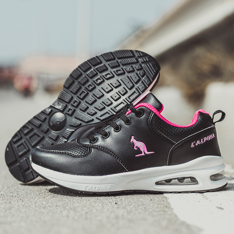 袋鼠女休闲鞋2018秋冬轻质缓震气垫跑步鞋户外情侣旅游鞋学生青年女鞋