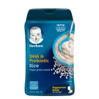 [有效期2022年8月]美国进口嘉宝(Gerber)1段DHA益生菌大米米粉227g 4个月以上 罐装
