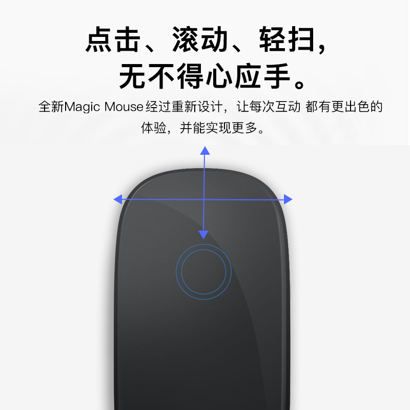 Apple 妙控鼠标 - 黑色多点触控表面MMMQ3CH/A Mac鼠标 无线鼠标 黑色