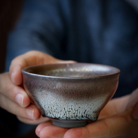 苏氏陶瓷 建盏茶杯精品兔毫单杯品茗杯主人杯两个套装 (天圆杯+金钟杯)