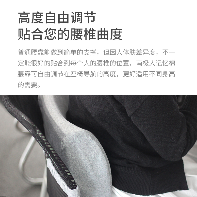 南极人 汽车靠垫腰垫腰靠垫护腰靠枕腰枕车用靠背垫腰部支撑座椅记忆棉腰靠靠垫办公室沙发汽车座椅护腰腰靠