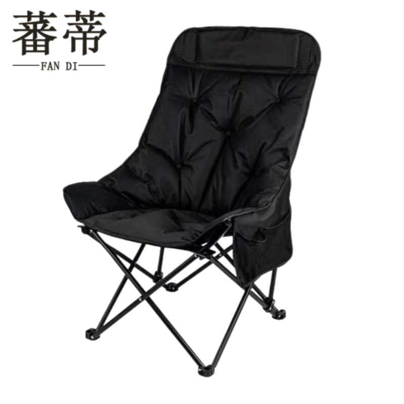 蕃蒂 折叠椅 黑色夹棉 把高清大图