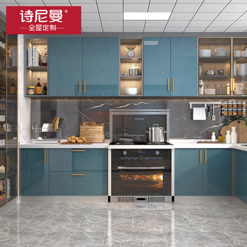 诗尼曼全屋定制走入式衣柜轻奢衣帽间定做厨房橱柜客厅电视柜定制