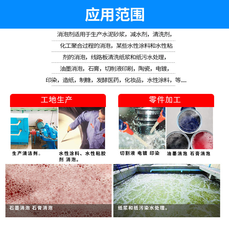 [规格:两瓶装 500g/瓶]消泡剂 有机硅工业用清洁 快速持久通用多功能 无毒不刺激污水除泡化泡 高浓度泡沫消除