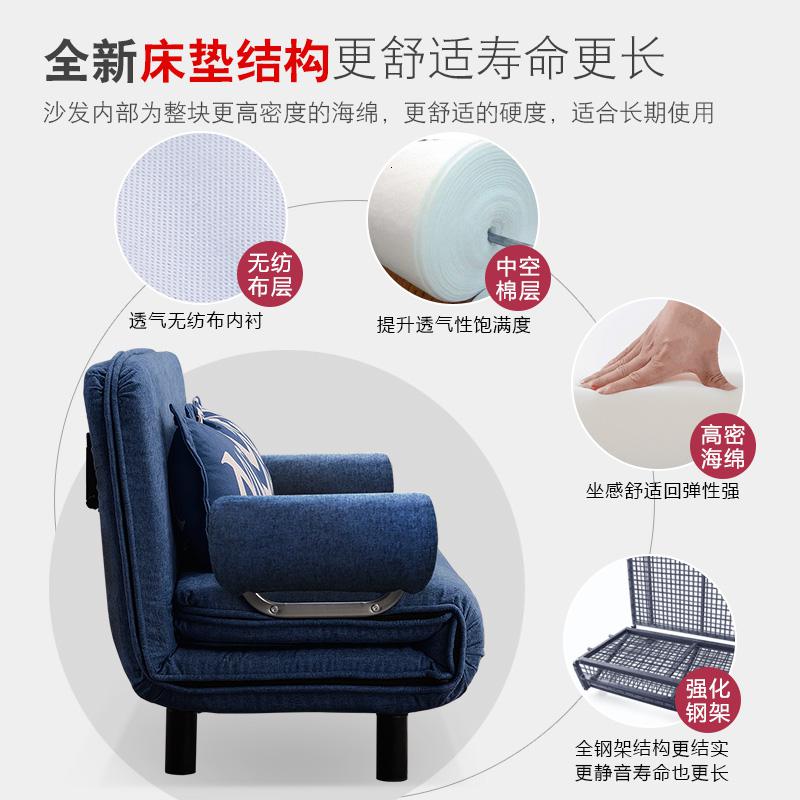 森美人折叠沙发床两用单人可折叠客厅小户型双人1.2书房1.5米多功能简易高清大图