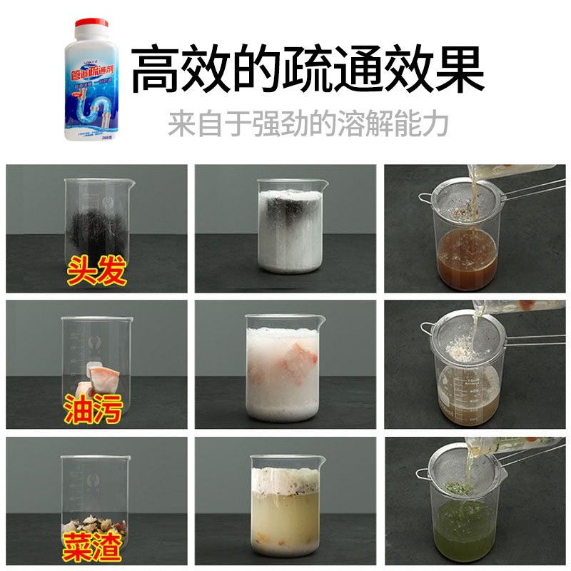 [1瓶] 管道疏通剂厨房油污厕所马桶强力通下水道神器卫生间管道疏通器
