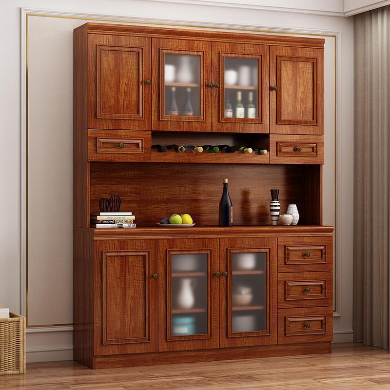 森美人餐边柜实木色酒柜新中式茶水柜厨房现代简约碗橱美式轻奢储物边