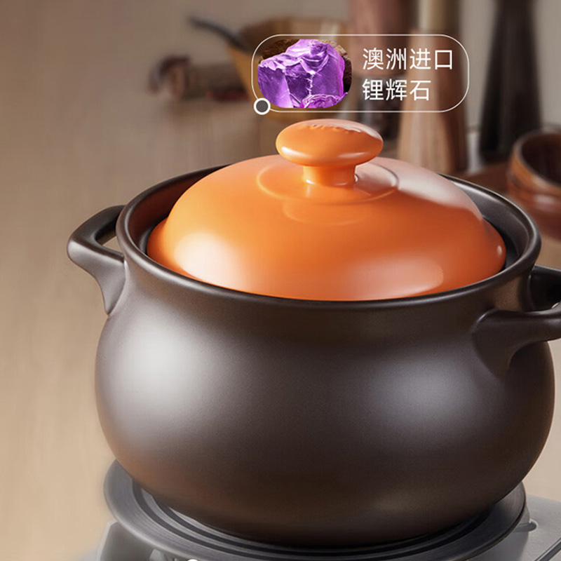 苏泊尔砂锅6L煲汤锅炖锅养生煲耐高温不开裂陶瓷煲EB60MAT01高清大图