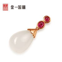 金一国囍18K金点晴女士款和田玉吊坠赠银链(定价) KJDZ142
