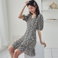 [1.5折价61元]唐狮裙子连衣裙女夏碎花连衣裙韩版甜美可爱风桔梗连衣裙潮