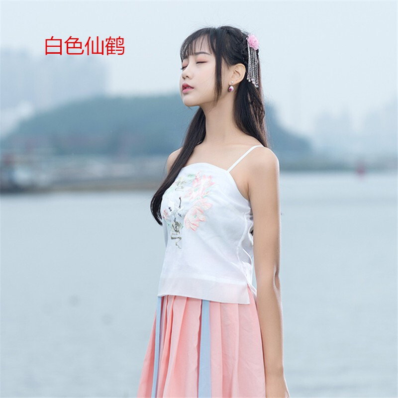 2021年夏季新款女装古风仙鹤背心吊带日常汉服内搭刺绣打底抹胸