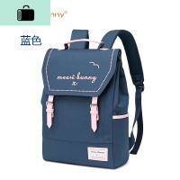 书包女中学生韩版高中初中生双肩包校园简约百搭大容量背包电脑包NEWLAKE 宝蓝色蓝色