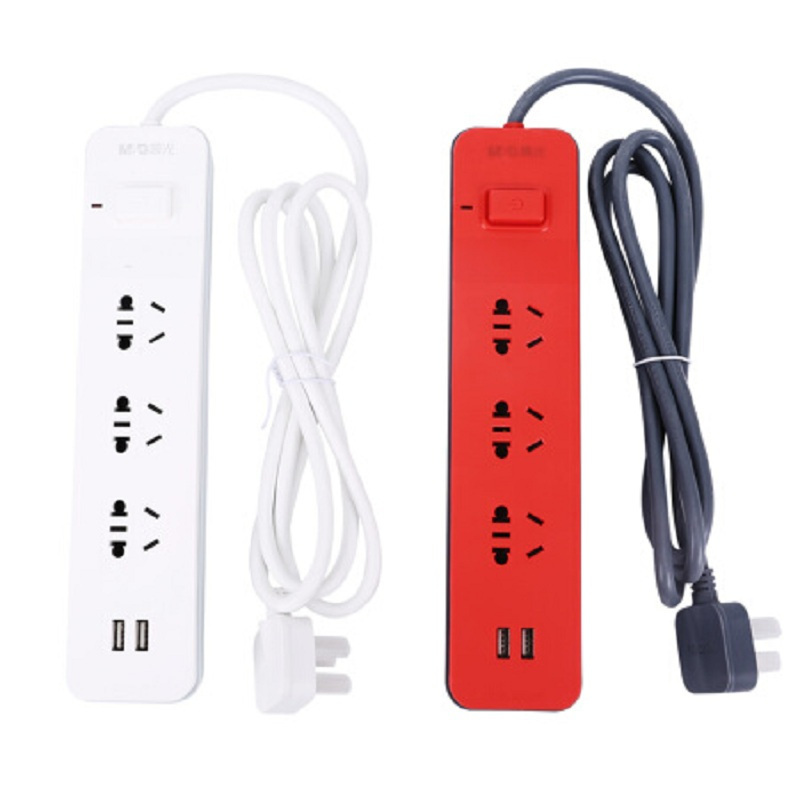 晨光时尚延长线插座三位带USB1.8米AEA98650