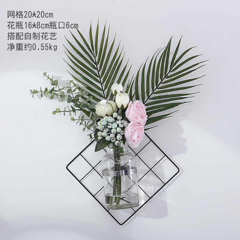 创意墙壁装饰挂件墙面卧室房间的小饰品墙上壁挂花艺室内装修墙饰 三维工匠 网格自制花艺套装1壁饰高清大图