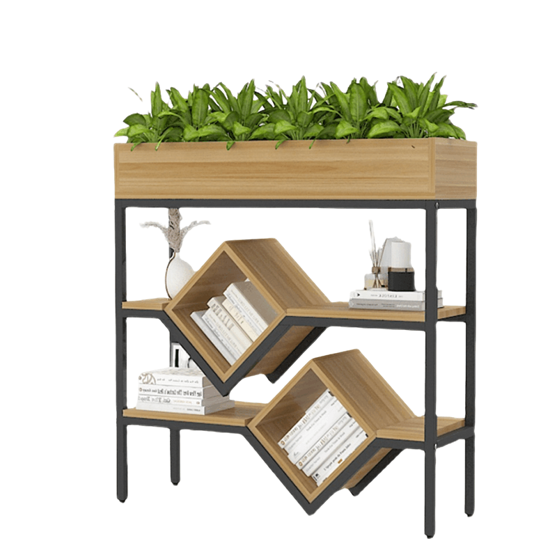 喜力健 隔断装饰花架 浅胡桃-100CM 个图片