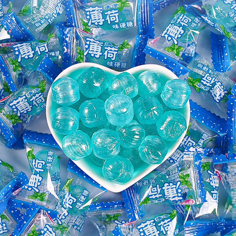 335克/约100颗薄荷糖清新口气强劲网红老式清凉学生散装解馋零食糖果网红结婚喜糖散装糖果休闲糖果高清大图