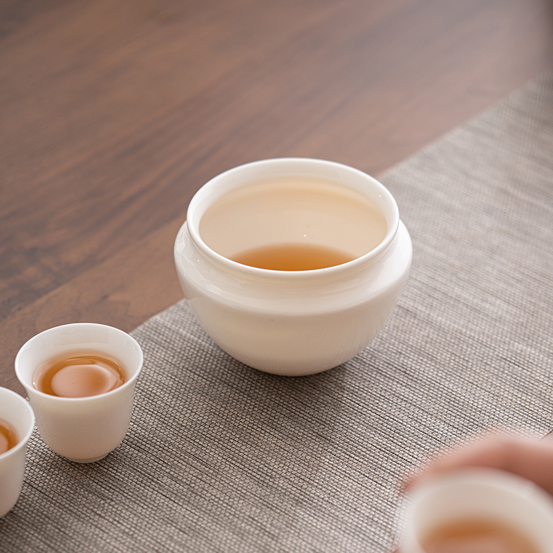 佳德美羊脂玉茶洗建水茶具配件茶渣缸杯洗禅意多功能茶道配件