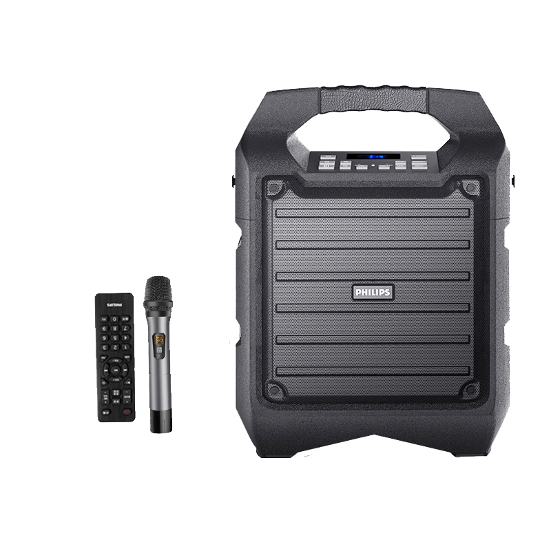 飞利浦SD55音响户外音箱K歌带无线话筒广场舞跳舞演出大音量手提户外音箱高清大图