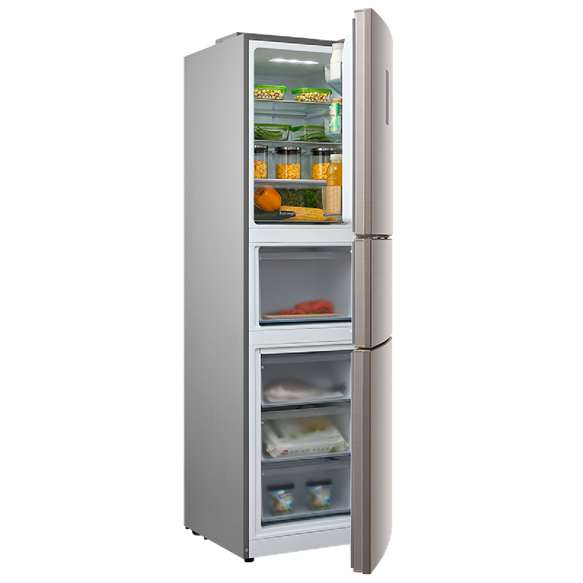 美的(Midea)BCD-228WTPZM(E) 228升 变频节能 智能操控 中门可调温家用节能三门电冰箱高清大图