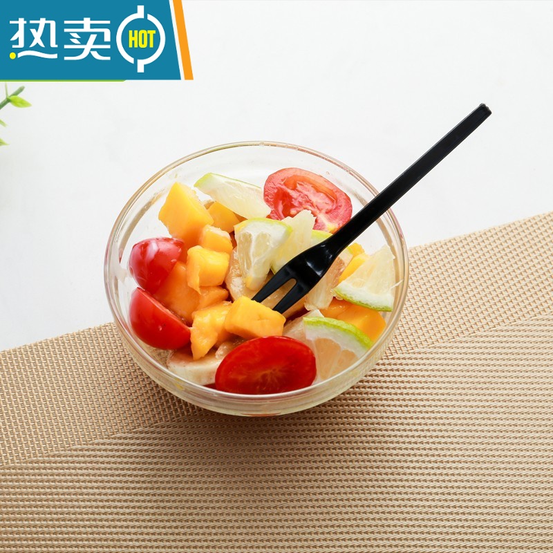 敬平水果叉子塑料高端家用签插蛋糕甜品试吃小吃胶叉子单独包装 11厘米西叉透明裸装1箱 4000只牙签高清大图