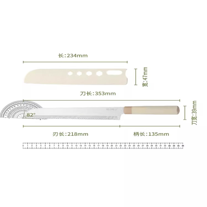 张小泉不掉渣专用面包刀不锈钢锯齿刀吐司刀三明治刀烘焙刀具8138高清大图