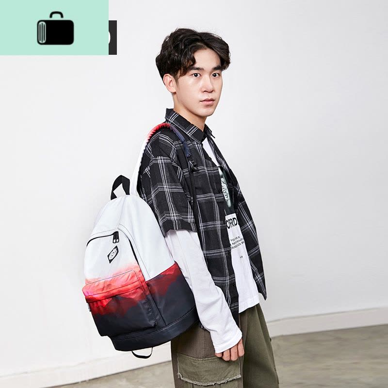 双肩包女韩版初高中学生书包时尚潮流2019新款ins风印花背包男NEW LAKE图片