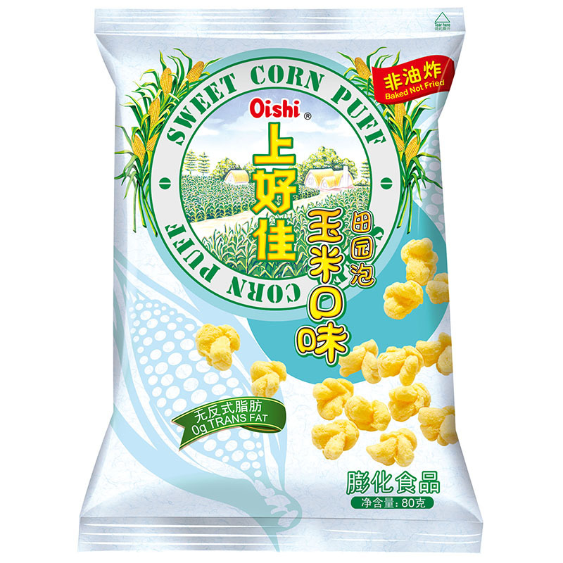 上好佳玉米口味田园泡膨化食品80g